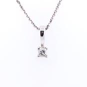 9ct White Gold Princess Diamond 0.15ct Pendant DP013 image