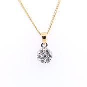 18ct Gold 0.25ct Diamond Halo Pendant DP025 image