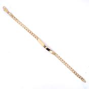 9ct Gold Ladies Identity Bracelet Curb Chain GB185 image