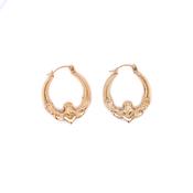 9ct Gold Claddagh Hoop Earrings GE1056