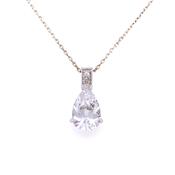 Sterling Silver Teardrop CZ Pendant image