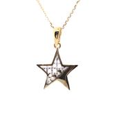 9ct Gold Sparkly CZ Star Pendant GPZ216 image
