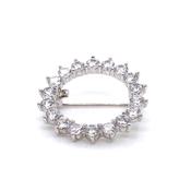 Sterling Silver CZ Circle Brooch GL1165 image