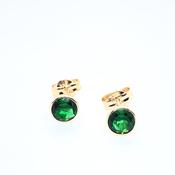 9ct Gold 5mm Emerald CZ Stud Earrings GEE76