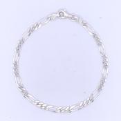 Sterling Silver Men's Slim Figaro Bracelet SC410 image