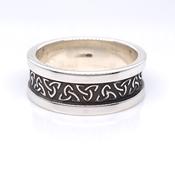 Sterling Silver Ladies Oxidised Raised Trinity Knot Ring image