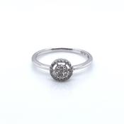 9ct White Gold Diamond Round Halo 0.20ct Engagement Ring Z053 image