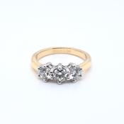 18ct Gold  Diamond Trilogy 1.08ct Si Ring Z10/13 image