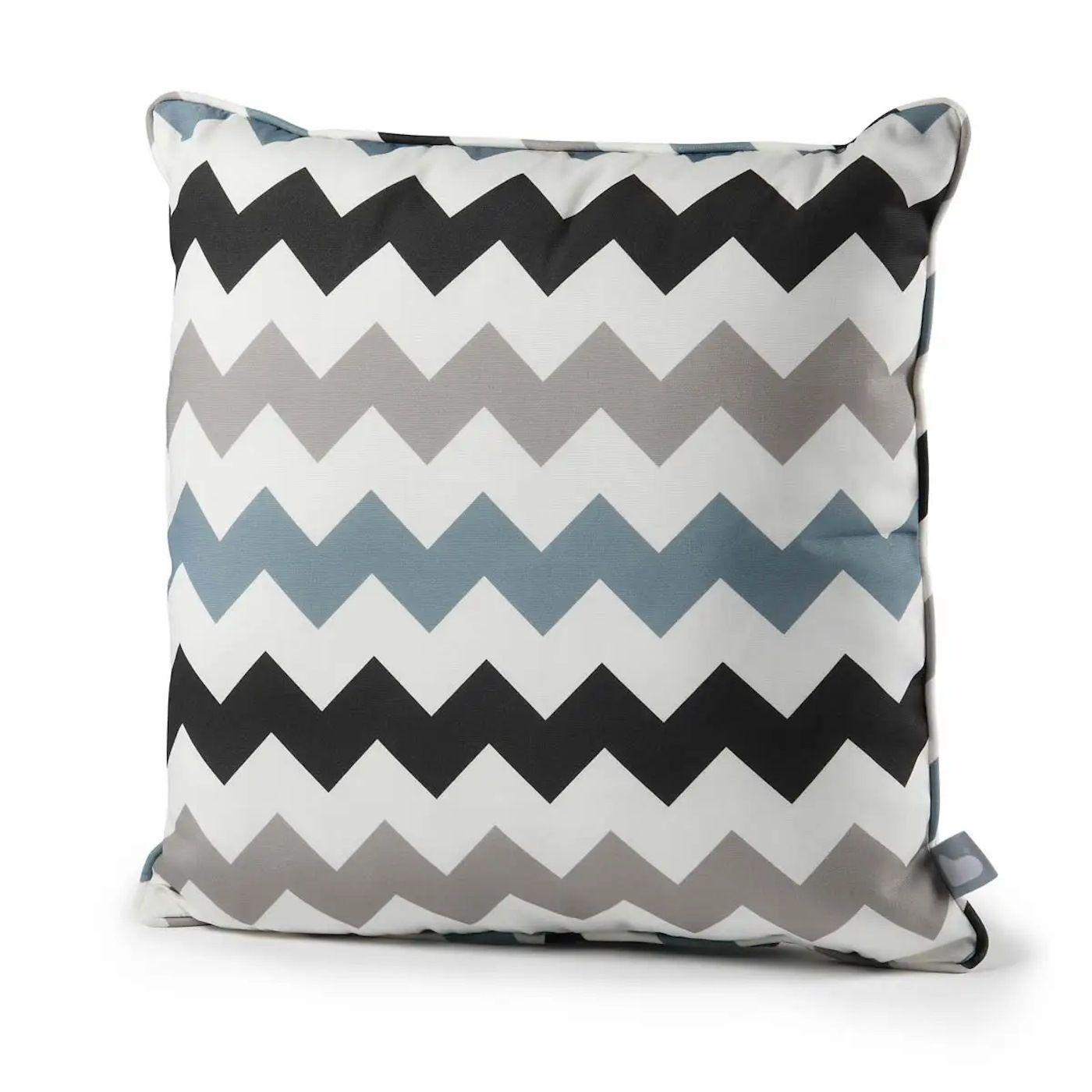 Extreme Lounging Chevron Cushion Size 50cm x 50cm with Blue, Black, Gray Pattern