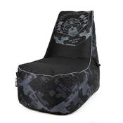 Call of Duty Ghost Beanbag - Black, High Back, Controller Pocket, Headphone Strap, Quilted Seat, Geometric Pattern, Skull Design