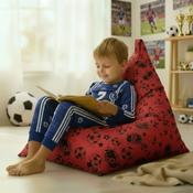 Kids Triangle Red Goal Print Beanbag