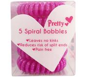 Pretty Spiral Hair Bobbins 5 Pack Pink image