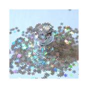 Lecenté Silver Holographic Snowflakes Nail Glitter image
