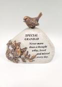 Grave ornament GRANDAD bird stone
