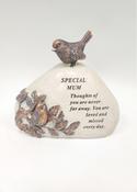 Grave ornament MUM bird stone