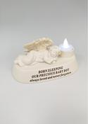 Grave Ornament Baby BOY Cherub Sleeping