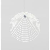 20cm Glitter Circles Decoration White 06410