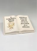 Grave Ornament Memorial Book SISTER