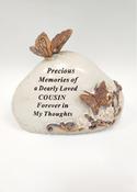 Grave Ornament Butterfly Stone COUSIN
