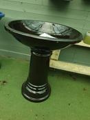 Bird Bath Ceramic Black