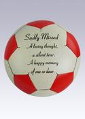 Grave Ornament Red Football Sadly Missed