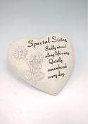 Grave Ornament Diamante Heart Book Sister