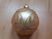 8cm Swirl Leaf Ball Gold 1783