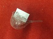 10cm Clear Glass Bead Bird 18248