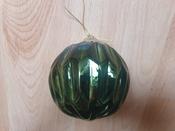 8cm Fir green Geometric Glass Ball 21528