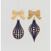15cm Flocked Drop Finial 2 Ass Blue 21117 image