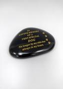 Grave Ornament DOG Black &amp;amp; Gold Pebble