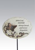 Grave Ornament SISTER Butterfly Stick