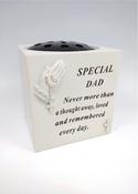 Grave Ornament Rose Bowl with Praying Hands DAD image