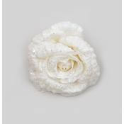 18cm Rose W/Clip WHITE 35610