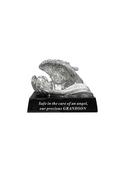 Grave Ornament Black &amp;amp; Silver Cherub GRANDSON