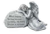 Grave Ornament Sleeping Angel on Rock image