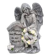 Grave Ornament Angel Kneels at Headstone