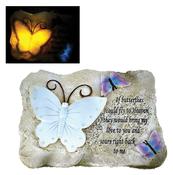 Grave Ornament Solar Stone w Butterflies 6125 image
