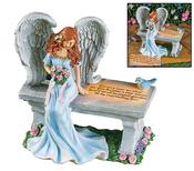 Grave Ornament Angel on Solar Memorial Bench 6163 image