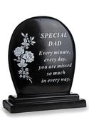 Grave Ornament Black Flower Plaque Dad