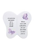 Grave Ornament DAD White Butterfly Plaque