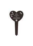 Grave Ornament Heart Dog Stake