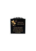 Grave Ornament Black &amp;amp; Gold Plastic Bowl GRANDAD