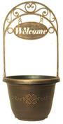 Antique Welcome Planter 30cm Black Bronze image