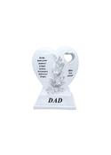 Grave Ornament DAD Double Heart on Plinth