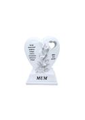 Grave Ornament MUM Double Heart on Plinth