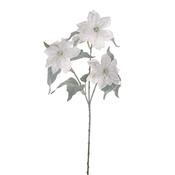 Snow/Ice Poinsettia Spray x3 50.5cm 11253780