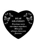 Grave Ornament SON Butterfly Heart Black