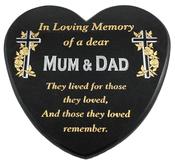 Grave Ornament Large Heart Shaped Granite Plaque 9108