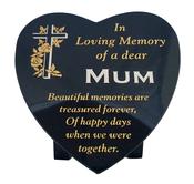 Grave Ornament Small Granite Heart 9107